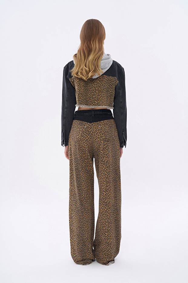 Beige Leopard Patterned Trousers - 5