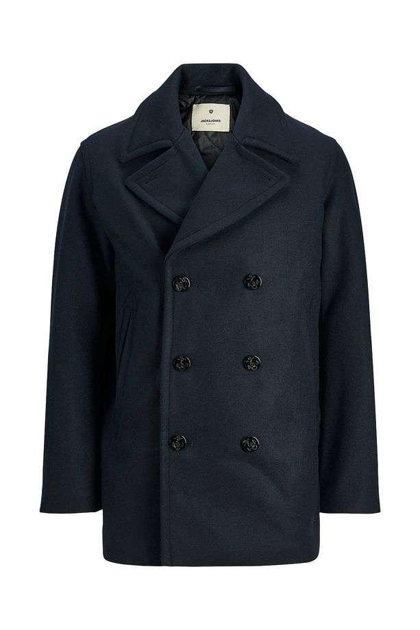 Jprblucaptaın Wool Peacoat Yün Karışımlı Kruvaze Yaka Denizci Kabanı - 7