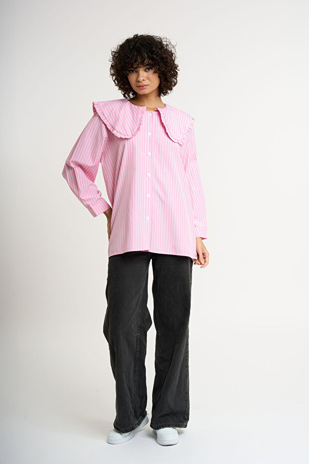 Bebe Yaka Çizgili Gömlek - 4