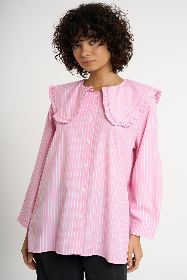 Bebe Yaka Çizgili Gömlek - 1