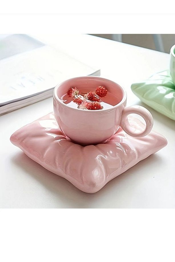 Mona 2 âdet Yastık Model kahve fincanı minder figürlü 90 ml - 4
