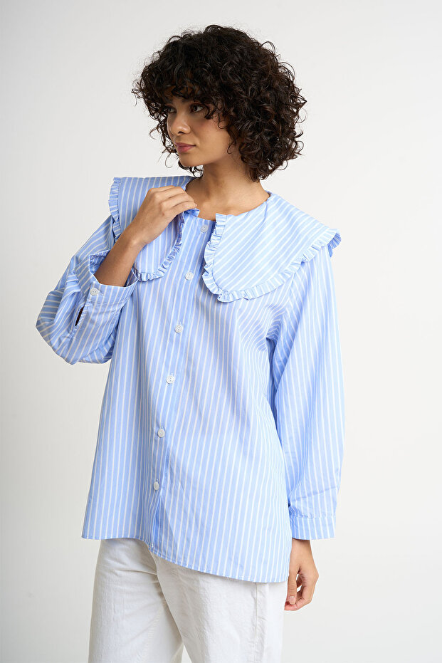 Bebe Yaka Çizgili Gömlek - 1