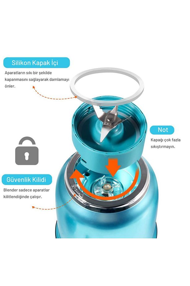 M18 Retro Blender Seti -600 ml Kişisel Smoothie -450 ml Rondo Cam Hazne-180 ml Öğütücü - 7