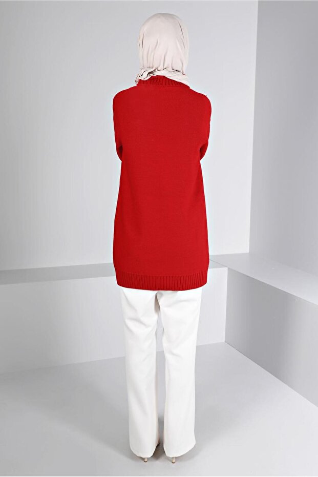 Örgü Detaylı Triko Tunik 43135 - 3