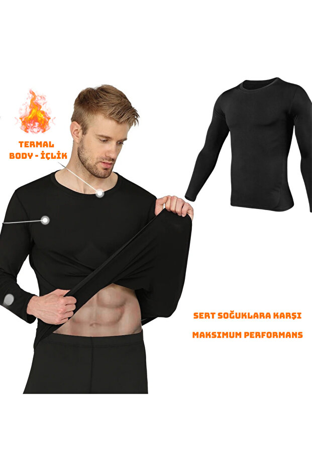 Men's Thermal Underwear Top Long Sleeve Thermal Undershirt Men's Underwear