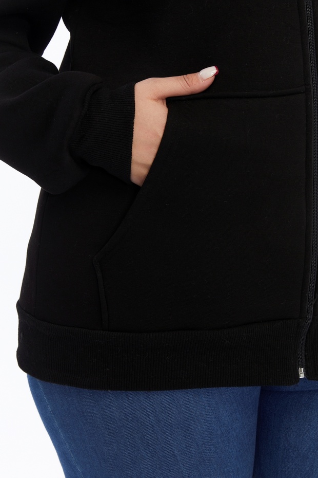 Kapşonlu Fermuarlı Sweatshirt - 8