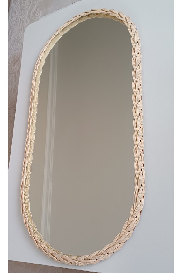 Rattan bambu örgü ayna - 4