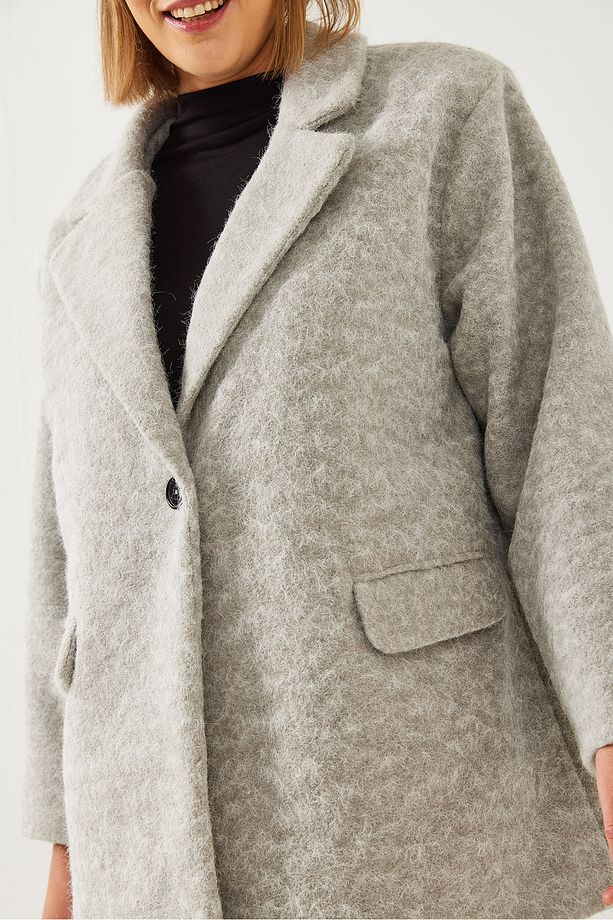 Kadın Oversize Geniş Kaşe Kaban 2602 60261005 - 5