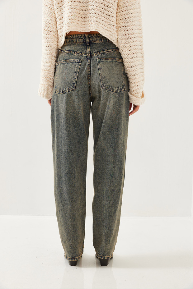 Kadın Yıkamalı Denim Pantolon 487 60351098 - 6