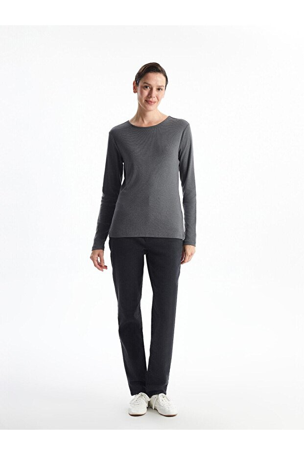 Body de damă LCWAIKIKI Basic Crew Deck Solid cu mânecă lungă - 2