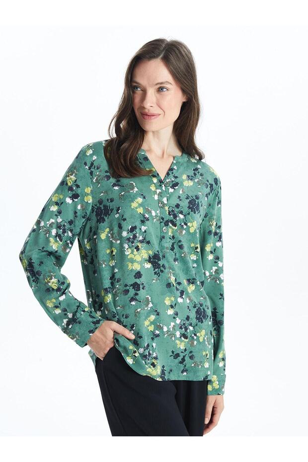 Lcw Grace Printed Collar Patterned Women's Blouse (W4)