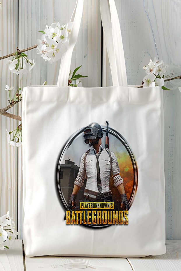 حقيبة كتف من القماش المطبوع لألعاب pubg Battlegrounds موديل 3