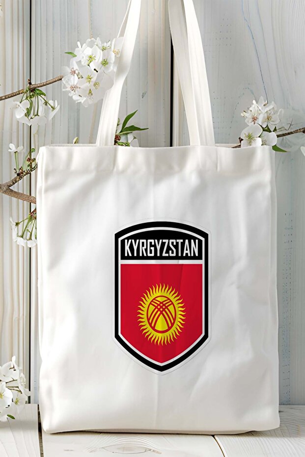 Flag Printed Cloth Bag Shoulder Bag Model from Kyrgyzstan
