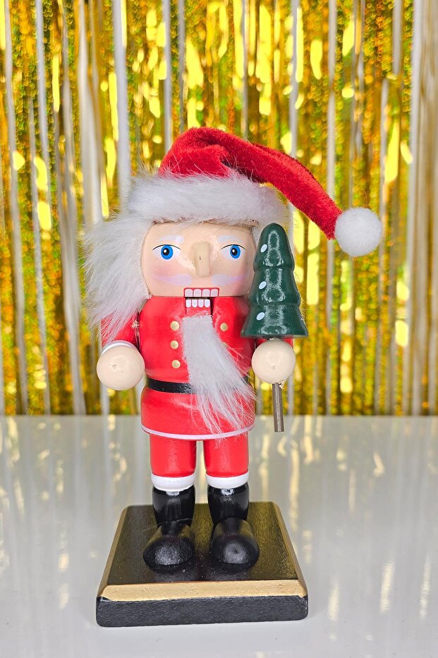 Santa Claus Nutcracker Tabletop Ornament Object Santa Claus Christmas Tabletop Ornament with Hat 16cm