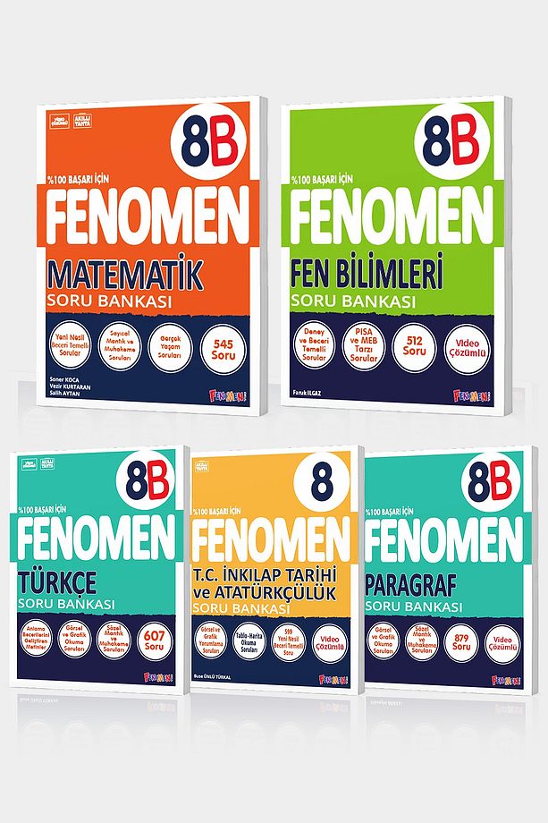 2025 Fenomen 8. Sınıf 5'lı B Set (MatematikB, FenB, TürkçeB, İnkılap, ParagrafB) - 1