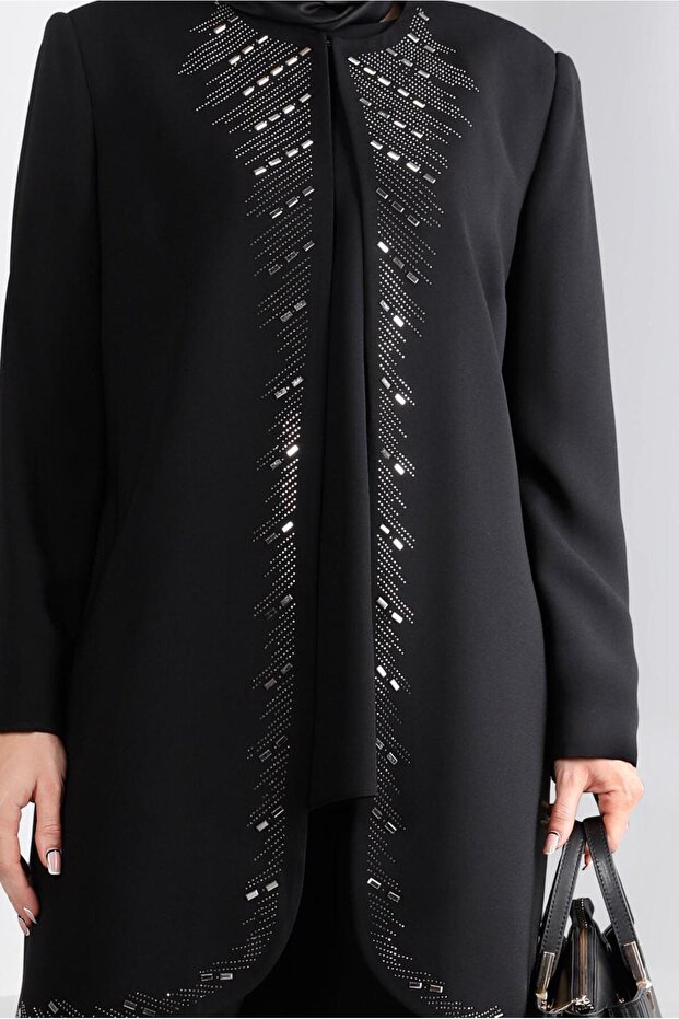 ZIMBA DETAYLI KREP ÜÇLÜ PANTOLON TAKIMI 30270 - 4