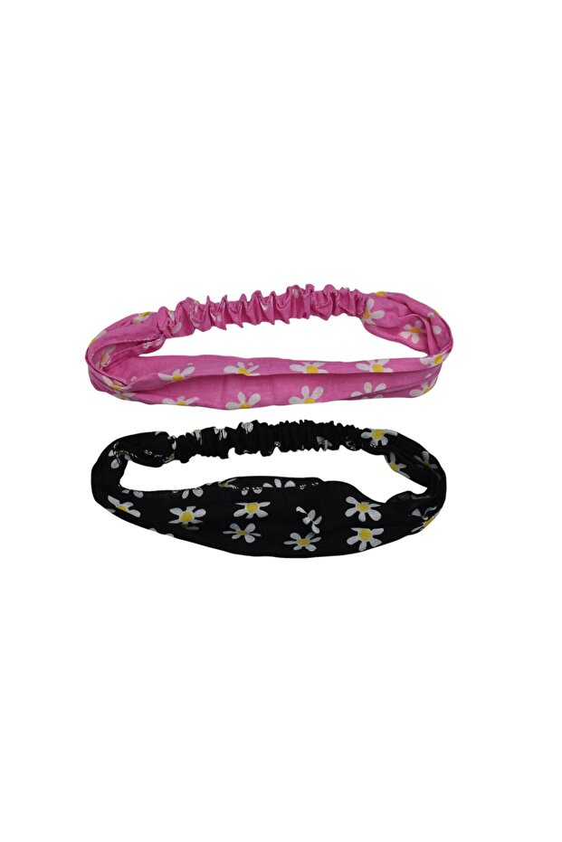 Daisy Patterned Elastic Parachute Bandana - Pack of 2
