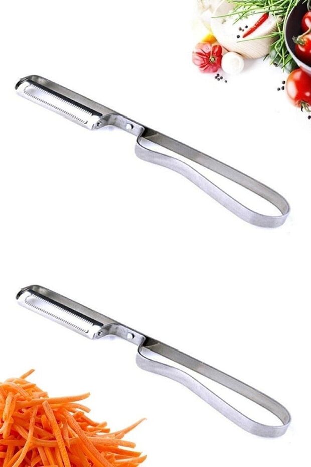 2 Pcs Stainless Steel Peeler & Side Peeler & Vegetable Tomato Potato Peeler S-2736