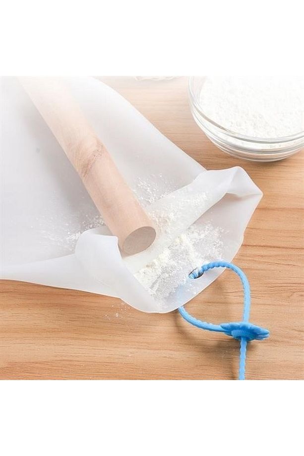 ® Büyük  Hamur Torbası  Silikon Şeffaf Hamur Yoğurma Torbası Ekmek Makarna Mantı  Hamuru Kolay - 7
