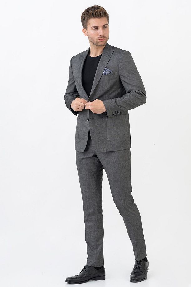 Puebla T194 Regular Fit Jogger 6 Drop Likralı Takım Elbise Desenli - 2