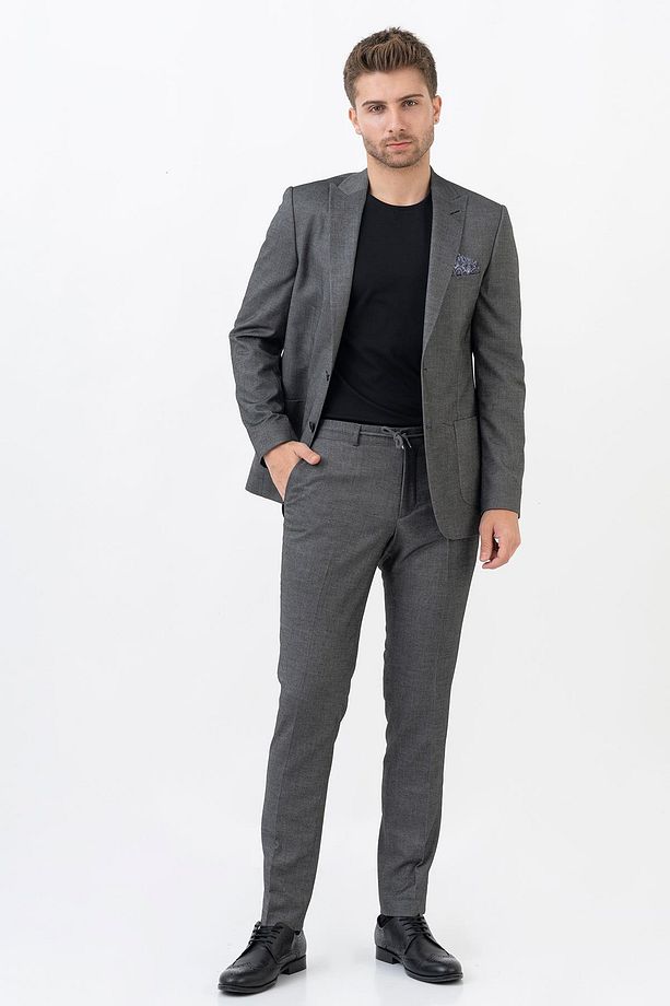 Puebla T194 Regular Fit Jogger 6 Drop Likralı Takım Elbise Desenli - 5