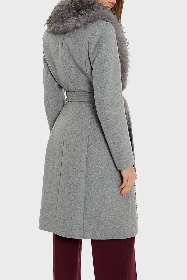 Valerie Yün Karışımlı Regular Fit Çıkarılabilir Yumuşak Tüy Yakalı Kaban 4BGL099957  KABA - 2