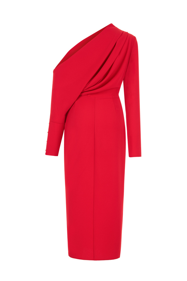 Drapeli Maxi Elbise - 7