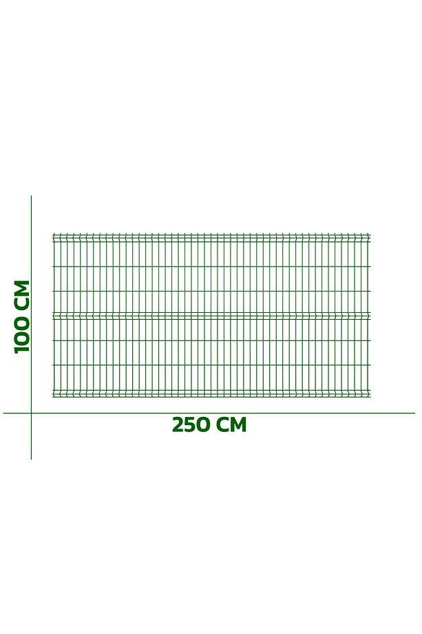 3 Adet Panel Çit Teli 100x250 CM 4.MM Tel Kalınlığı 55X150 MM Göz Aralığı - 2