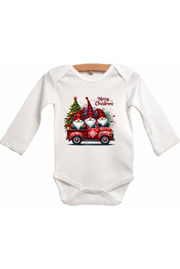 New Year's Deer Christmas Christmas Printed Model 3 Baby Bodysuit Body