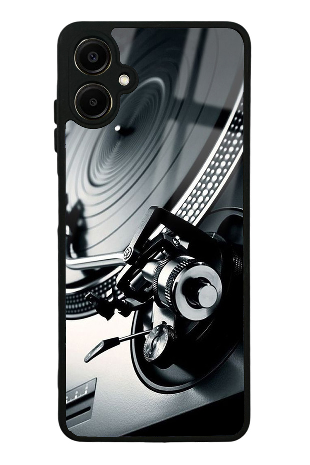 Samsung A06 Glossy Phone Case with Record Players Design