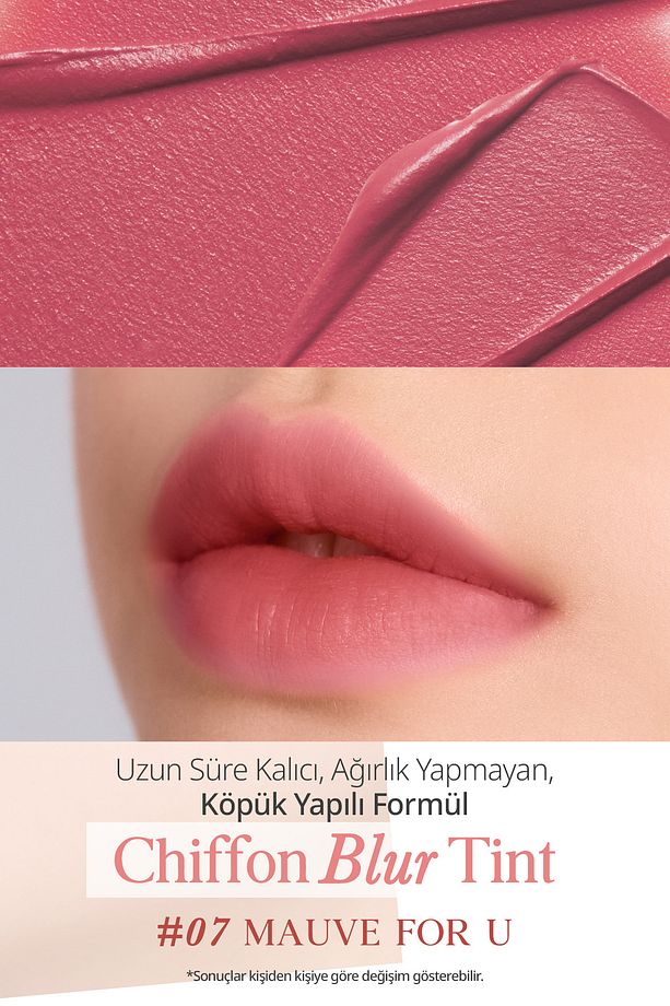 Pürüzsüz ve Kadifemsi Dokulu, Doğal Görünüm Sunan Tint CLIO Chiffon Blur Tint (07 Mauve For U) - 3