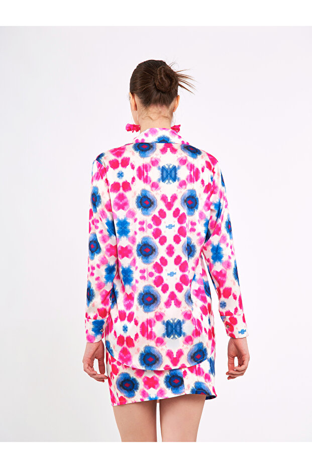 Patterned Satin Shirt - 4