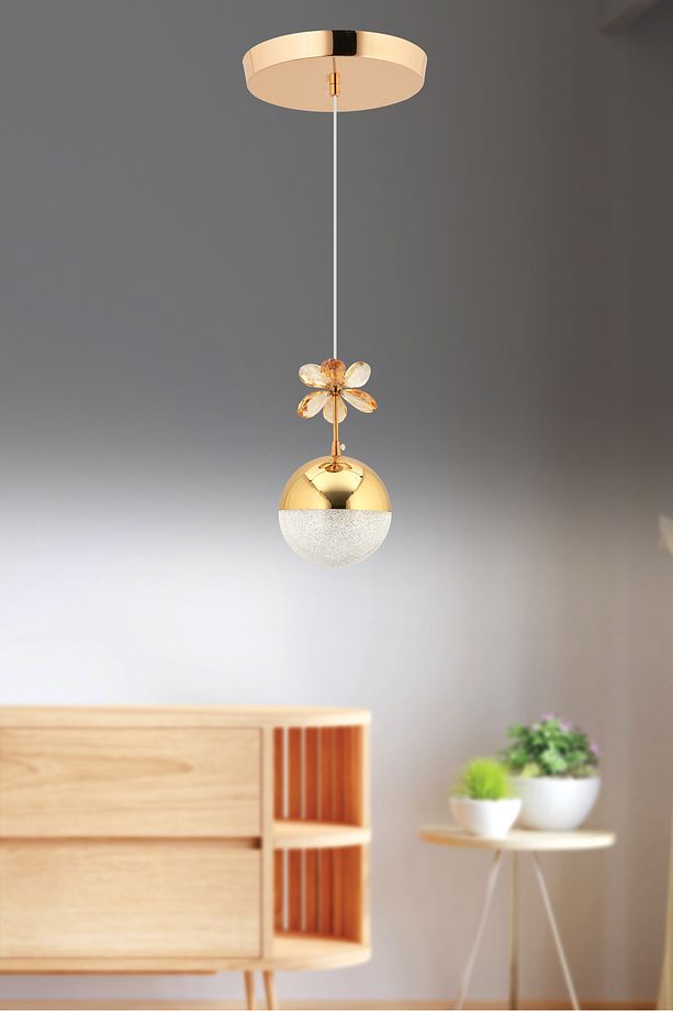 Kelebek Tekli Gold 3 Renk Ledli Modern Led Avize - 5