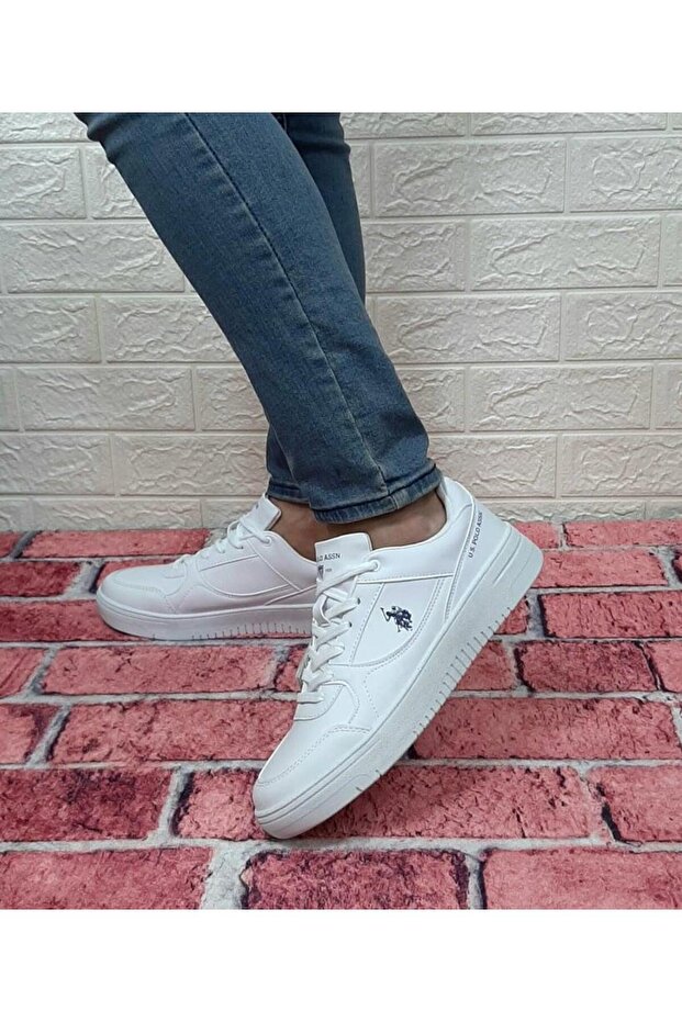 U.S. Polo Lee Wmn - White Non-Slip Fuspet Flat Sneaker