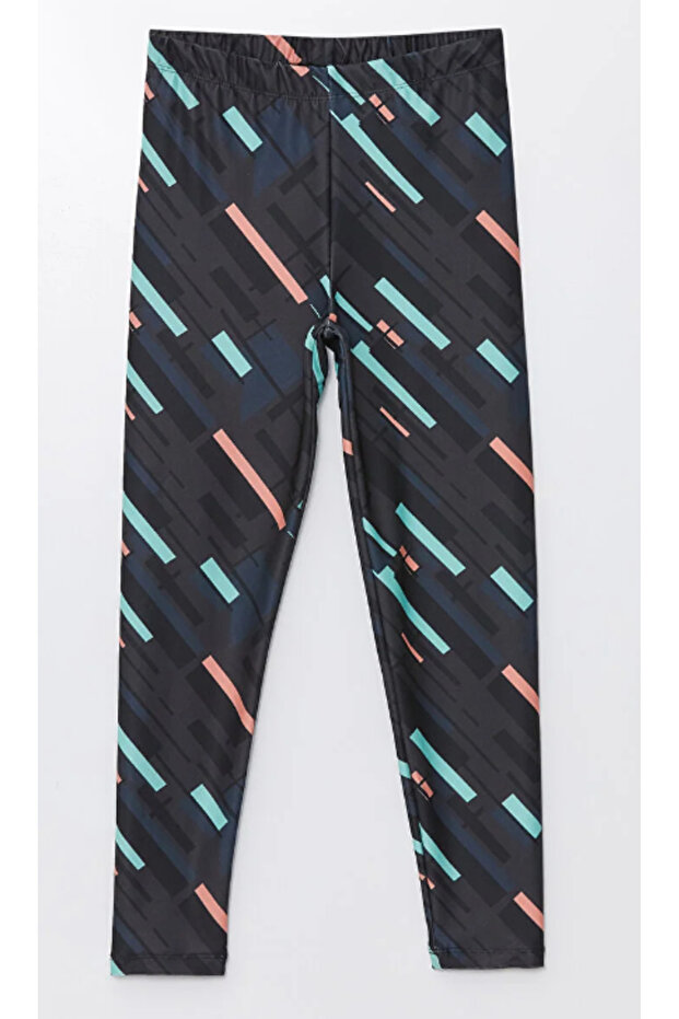 Girl's Printed Active Tights Anthracite- Felix