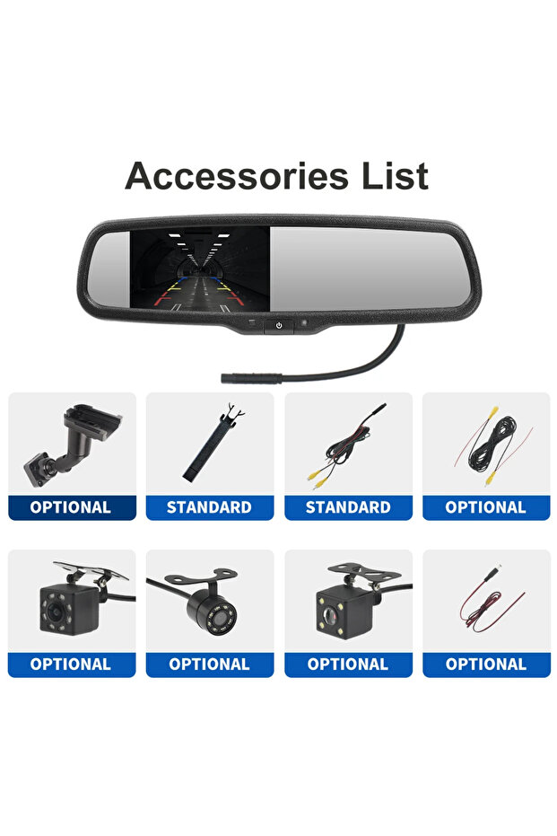Ktydkp 4.3 Inch Car Reversing Camera with Mirror Monitor Original Special Bracket Auto Brightness ... - 6