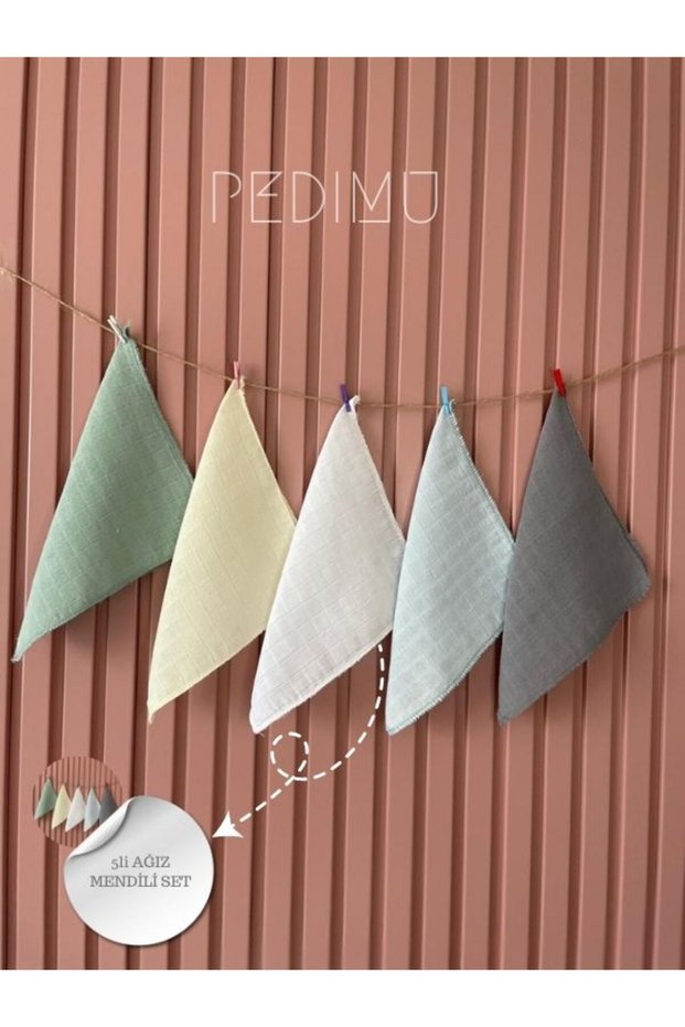 Pack of 5 Baby Boy Muslin Fabric Baby Mouth Wipes & Sweat Cloth