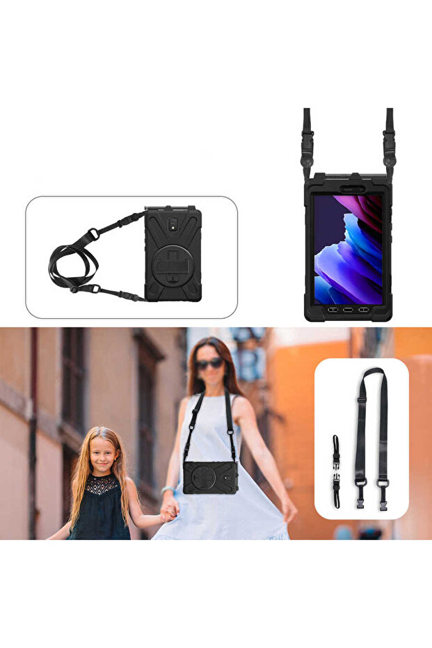 Galaxy Tab Active 3 T577 Zore Defender Tablet Silikon - Siyah - 6