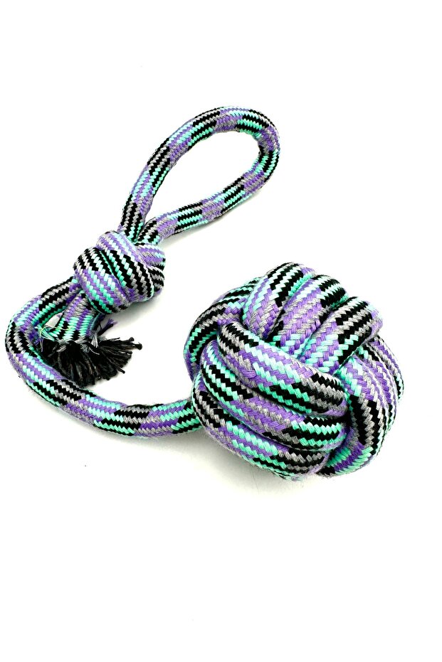 Dental String Dog Bite Ball Toy with Handle 9cm