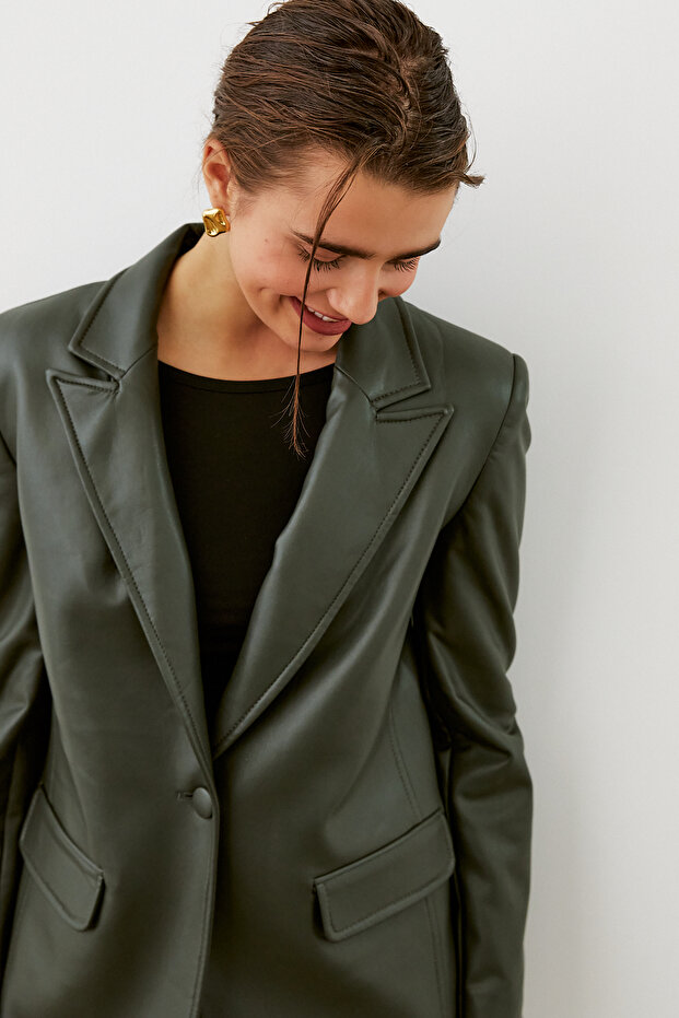 Blazer Deri Ceket - 4