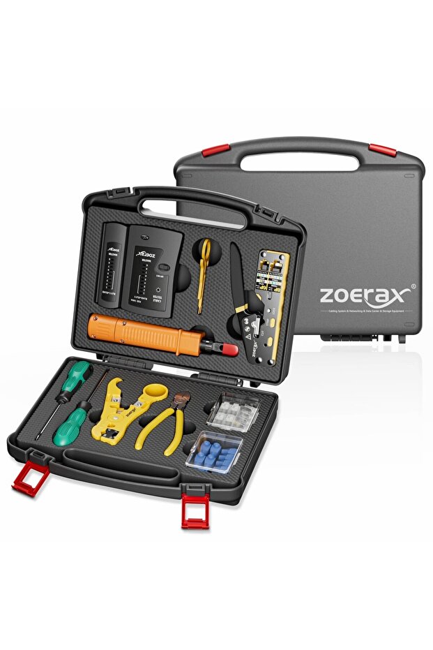 Network Tool Kit, ZoeRax RJ45 Crimp Tool kit Pass Through Crimper RJ45 Crimping Tool, Cable Teste... - 8