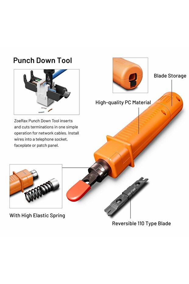 Network Tool Kit, ZoeRax RJ45 Crimp Tool kit Pass Through Crimper RJ45 Crimping Tool, Cable Teste... - 4