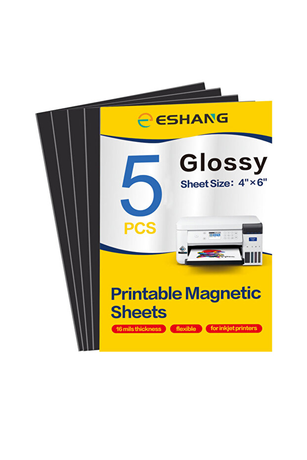 4 x 6 Inch-Glossy 5 Sheets Printable Magnetic Sheets Make Refrigerator Photo Magnet Glossy Print Pap
