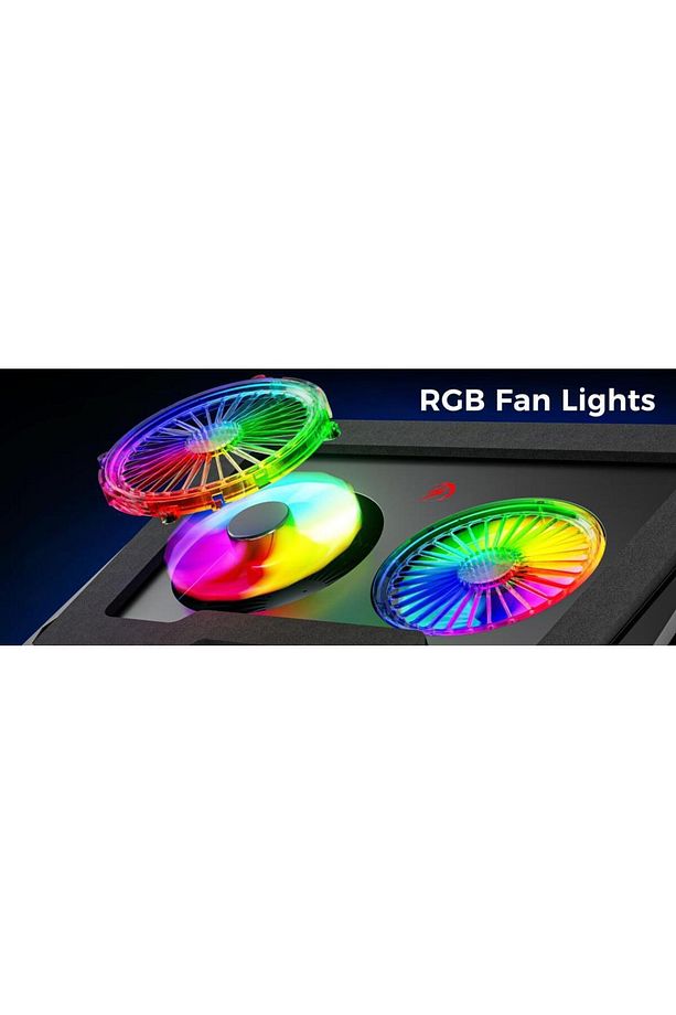 GT102 Gaming Laptop Soğutucu, 2200rpm , Rgb Işıklı , Led Display , Notebook Soğutucu Stand - 5