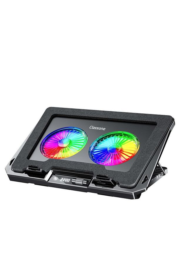 GT102 Gaming Laptop Soğutucu, 2200rpm , Rgb Işıklı , Led Display , Notebook Soğutucu Stand - 1