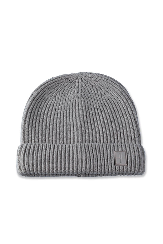 Bej Düz Örgü Bere - 6