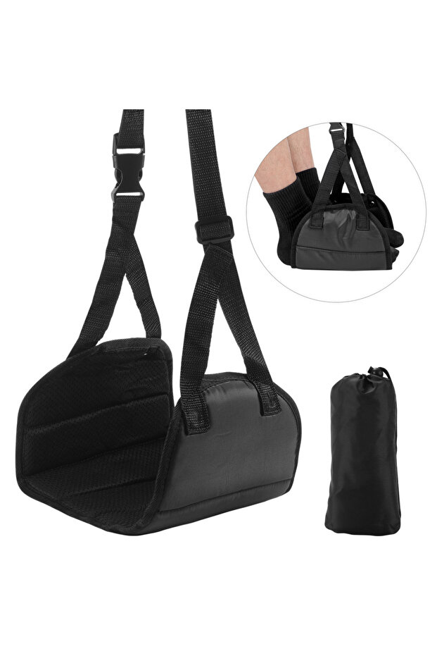 BK Airplane Footrest Hammock Flight Car Travel Seat Foot Rest Pad Adjustable Train Portable Sleeping