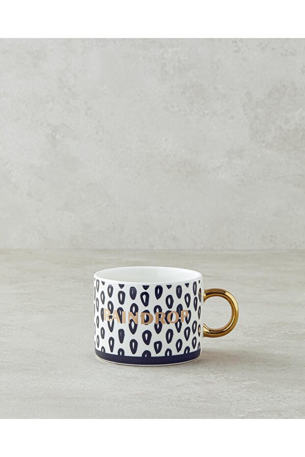 All Raindrop New Bone China Mug 345 ml Black - White