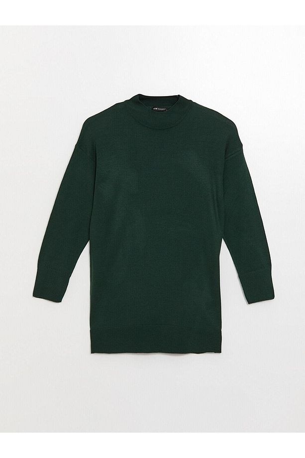 LCW Modest Kadın Yarım Balıkçı Yaka Düz Triko Tunik - 6