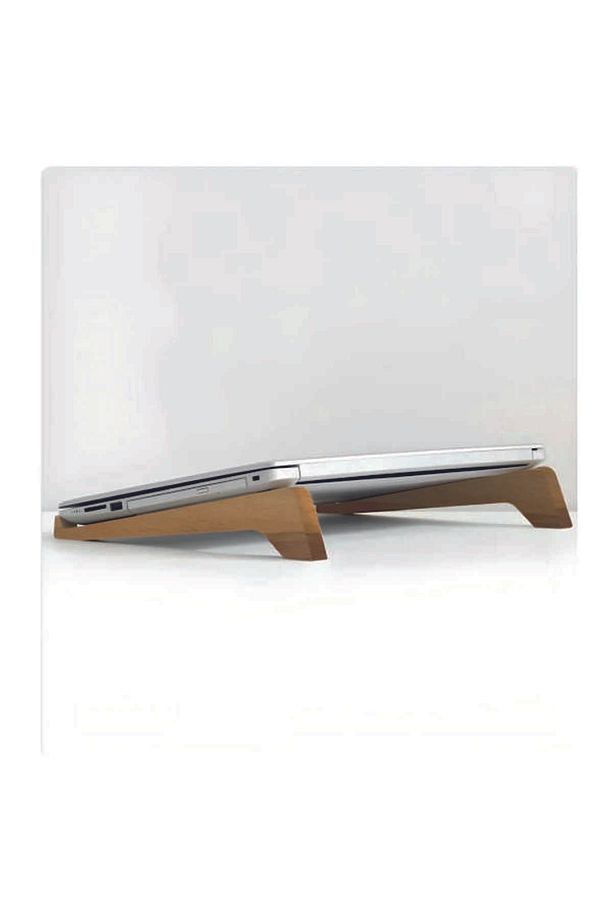 Ahşap Laptop Tutucu Macbook Standı & Yükseltici Tutucu - Macbook Yükseltici 13" 14" 15" 16" 17 siyah - 3
